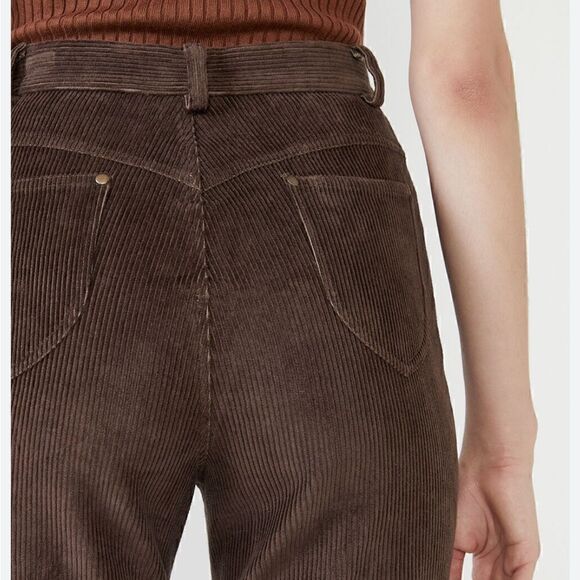 Bardot Booty- Cord High Waist Pant in chocolate - Picture 4 of 16